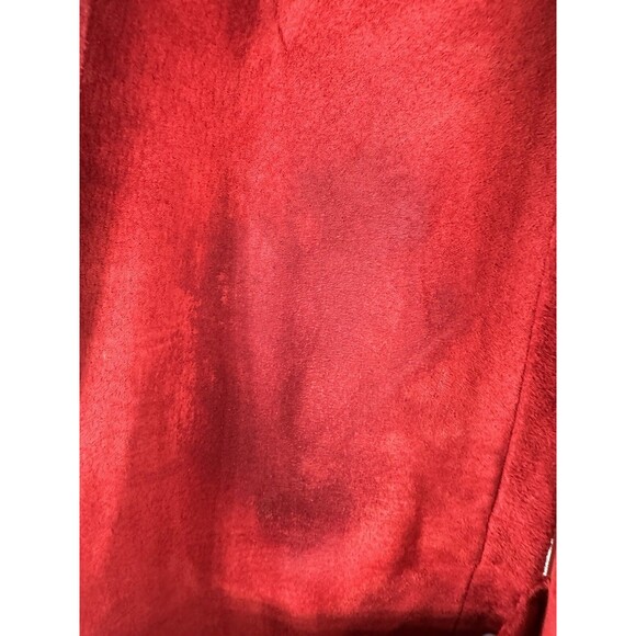 Patricia Wolf Pig Suede Red Leather Jacket Fringe Beads Western Cowgirl DEFECTS - Picture 5 of 16